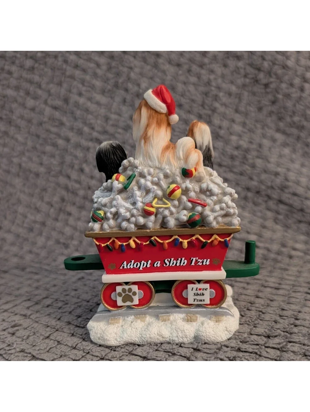 Danbury Mint Shih Tzu Christmas Express 7Piece Holiday Train Set Dog Collectible